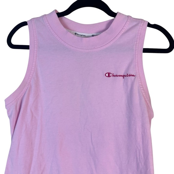 Champion Pink Cropped Muscle Yoga Actuve Tank Top Size Medium - Picture 4 of 6